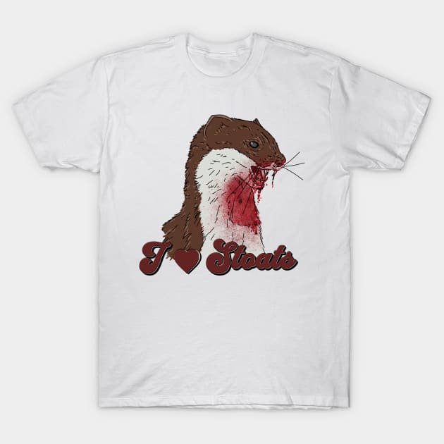 I Love Stoats T-Shirt by H. R. Sinclair